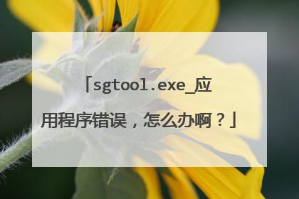 sgtool-sgtool应用程序错误