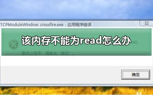 应用程序错误该内存不能为read-应用程序错误该内存不能为read怎么解决