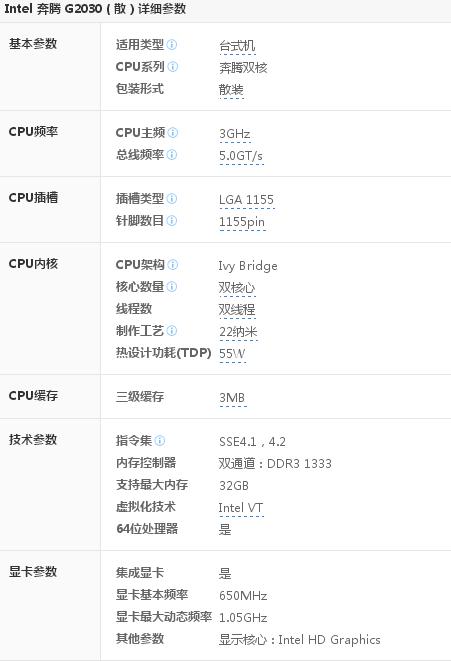 intel g2030-intel g2030 cpu参数