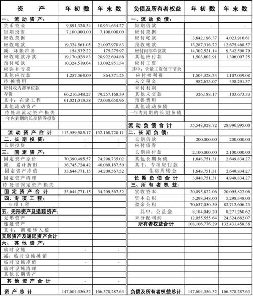 资产负债表表格-资产负债表表格电子版